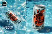 Can in Water Mockup Set, a Packaging Mockup by creatsy5 (Thumbnail 1 of 6)