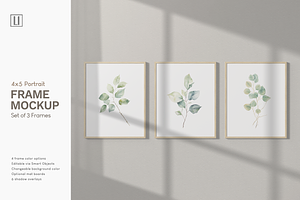 4x5 Portrait, 3 Frame Mockup