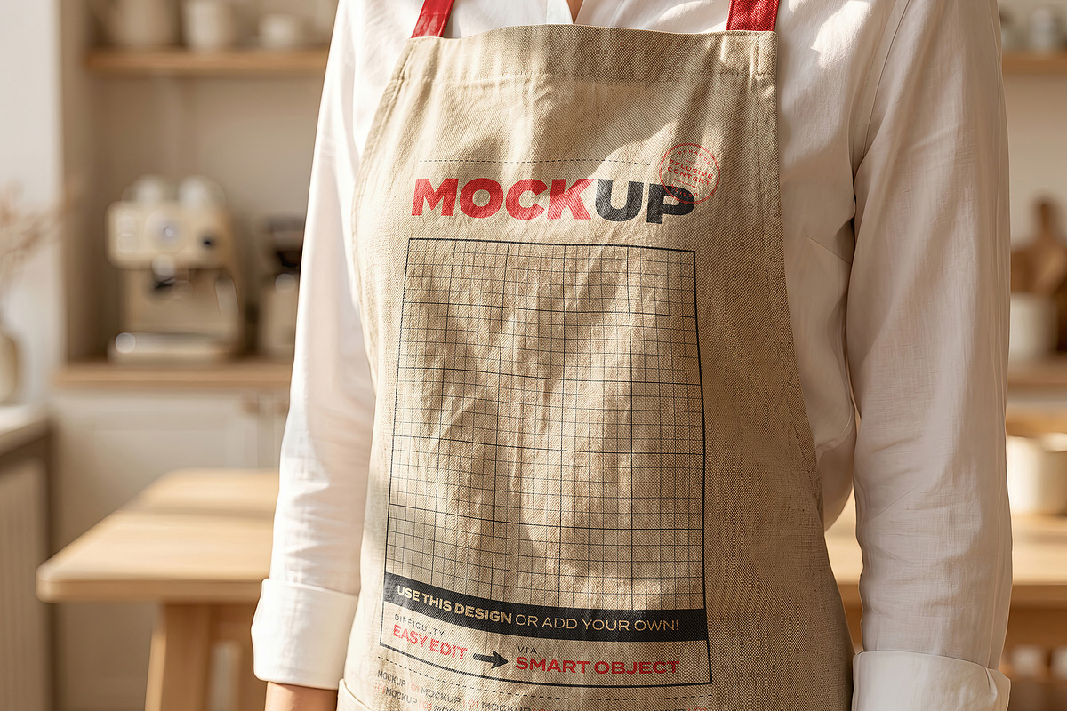 Man and Woman Apron Branding Mockups, a Shirt Mockup by Luuqas Design (Photo 1 of 4)