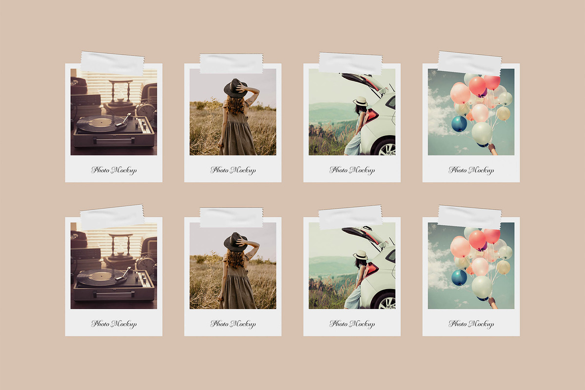 Instant Photos Mockup, a Print Template by Mego-studio