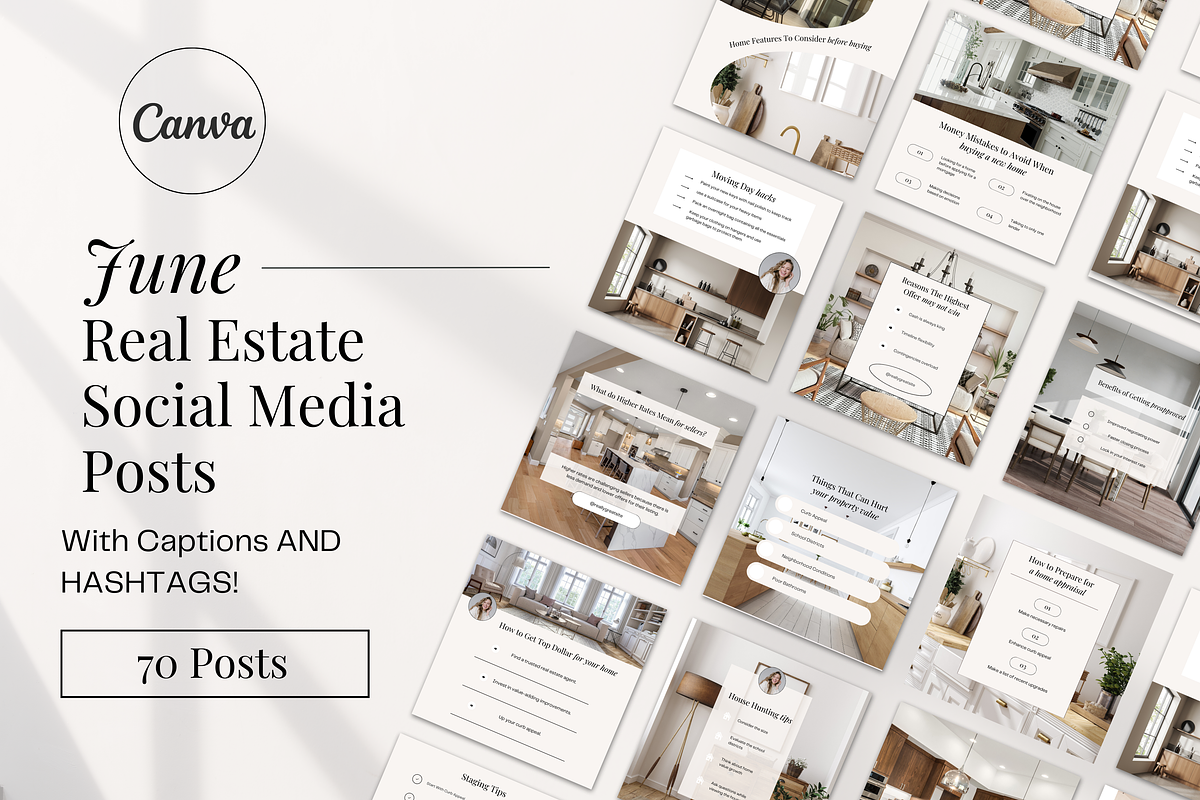 June Real Estate Posts with Captions, a Social Media Template by Marketing Templates Co. (Photo 1 of 10)