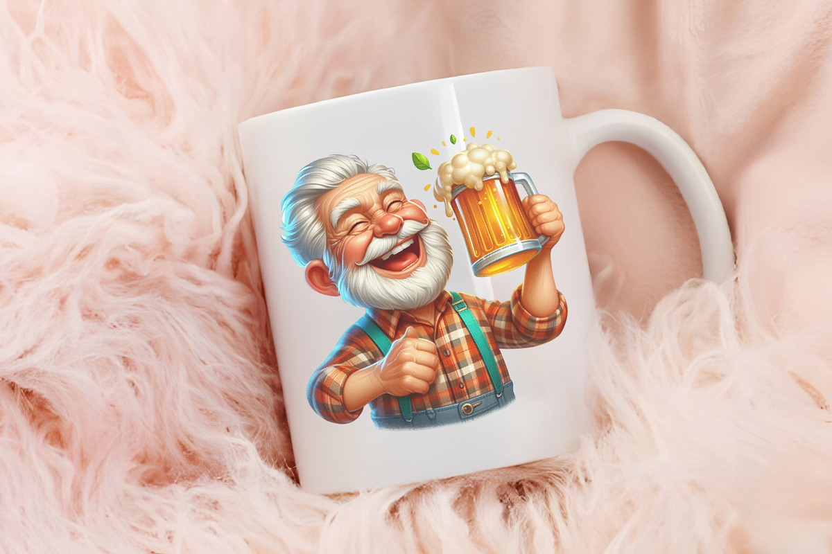 Funny Beer Loving Grandpa Clipart, an Illustration by RobertsArt (Photo 5 of 7)
