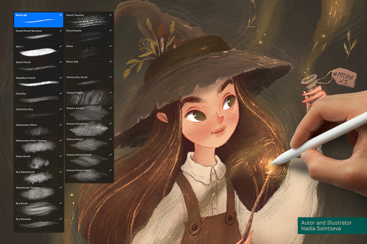 Texture brushes for Procreate, a Brush Add-On by BocadebraShop (Photo 3 of 6)