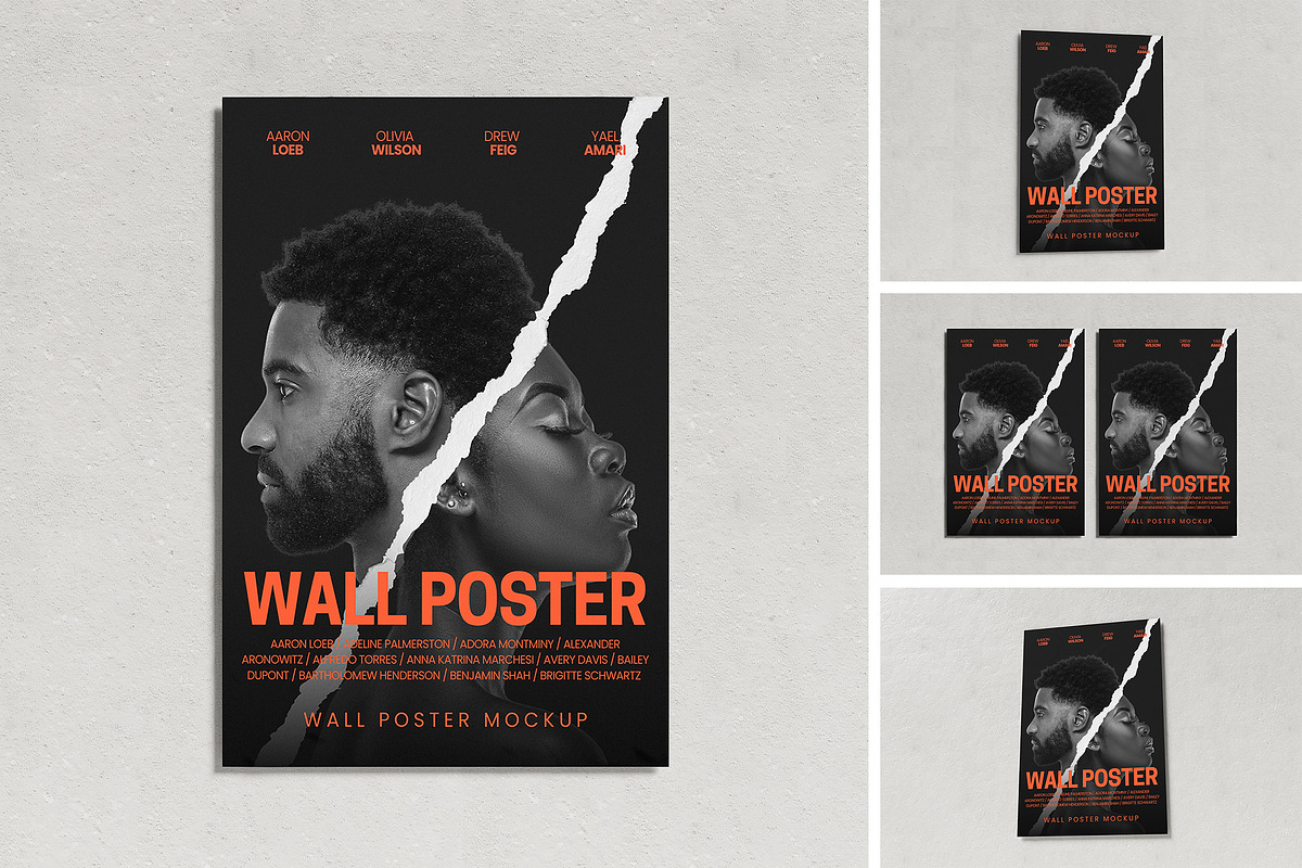 Wall Poster Mockup, an Advertising Mockup by swsi-studio (Photo 1 of 5)