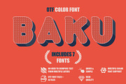 Baku - OTF color font, a Sans Serif Font by Pixnugget (Thumbnail 1 of 9)