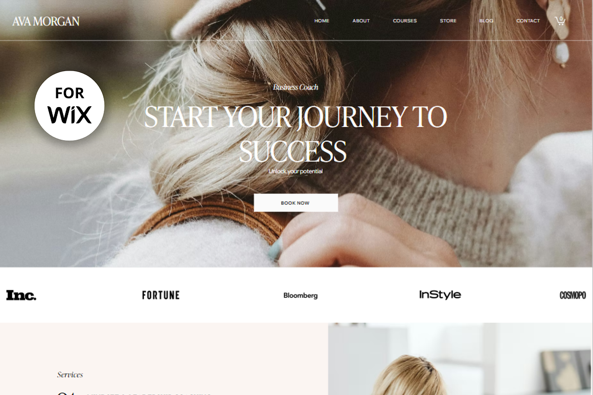 Wix Coaching Website Template, a Wix Template by Primavera Studio Design (Photo 1 of 10)