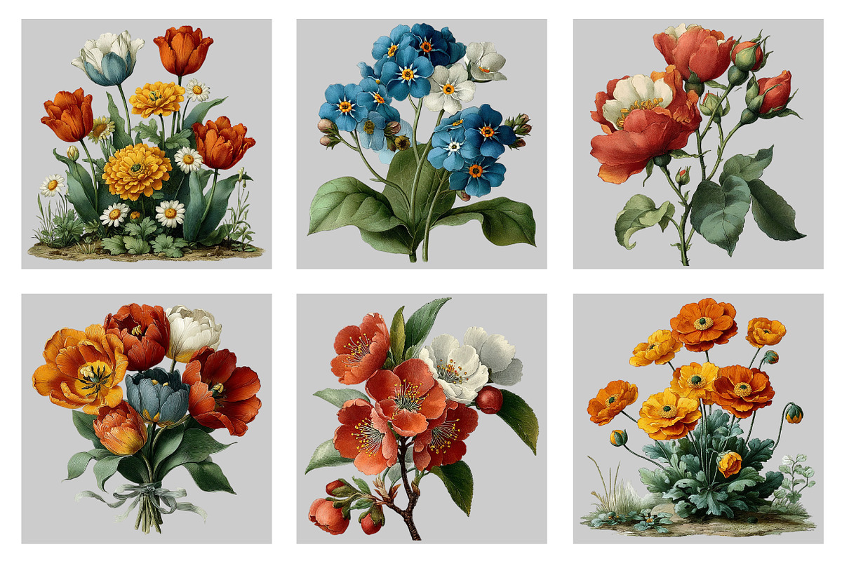 Watercolor Spring Flower Clipart, an Illustration by Black Bird Studio (Photo 5 of 5)