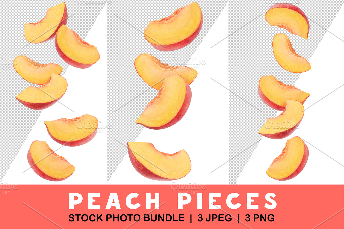 Flying cut peaches, an Object Graphic by Fruits+Veggies (Photo 1 of 3)
