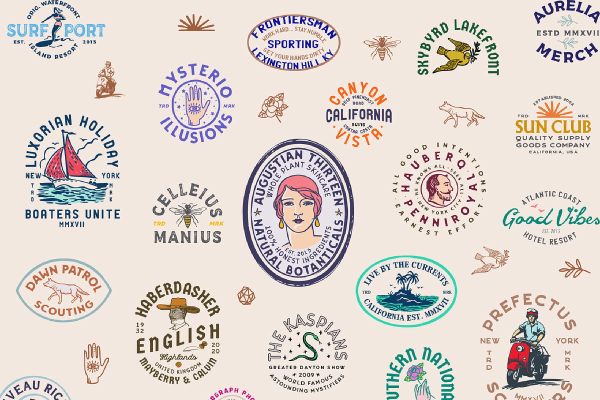 Vintage Branding Logos & Badges, a Branding & Logo Template by Happy Monday Creative (Photo 2 of 6)