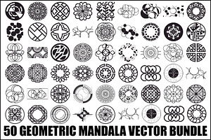 50 Geometric Mandala Vector Bundle, an Illustration by Designs_River