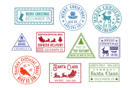 Christmas post, Santa mail stamps