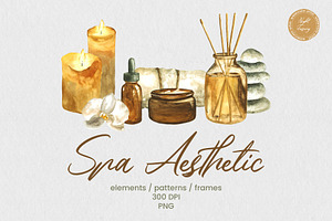 Spa Watercolor Clipart Collection
