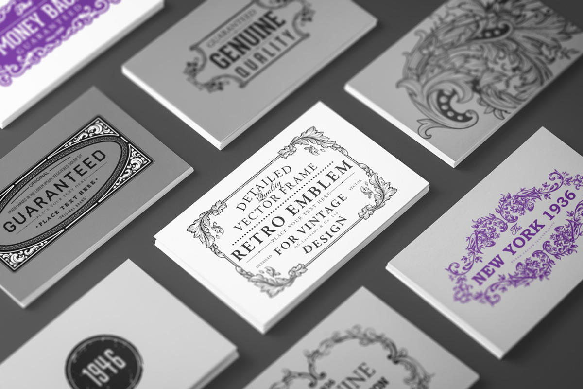 600+ Vintage Frames and Emblems, a Decorative Illustration by Anna Ozerina (Photo 9 of 11)