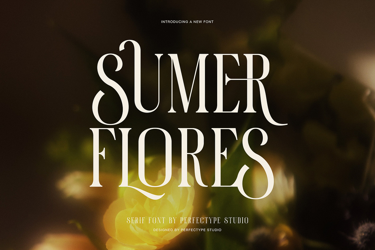Sumer Flores Elegant Serif Font, a Serif Font by Graphicxell (Photo 1 of 8)