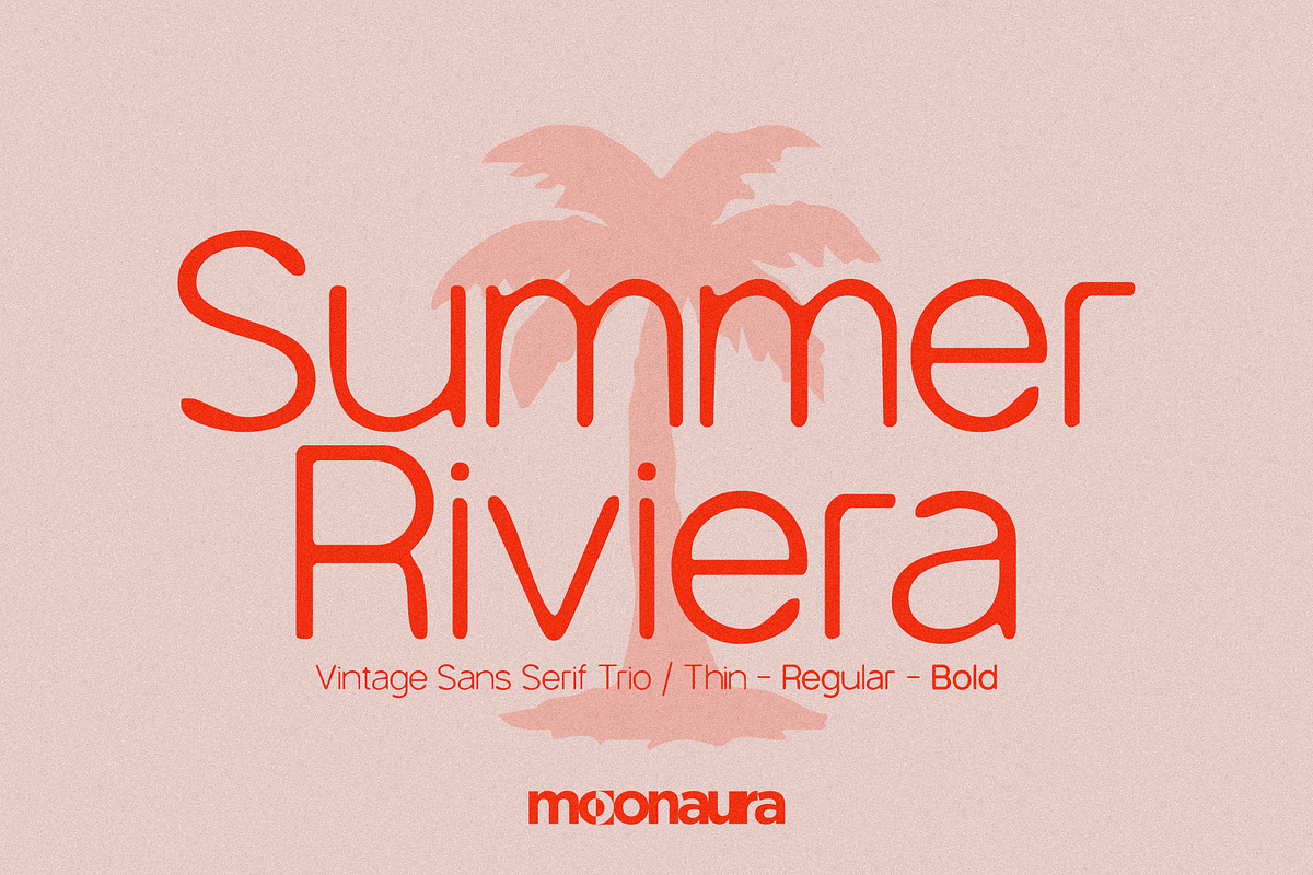 Summer Riviera Vintage Trio, a Sans Serif Font by Schrifted Type (Photo 1 of 8)