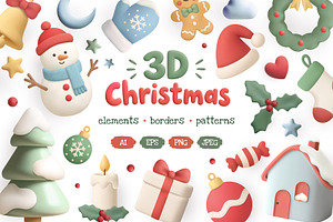 3D Christmas Vector Set