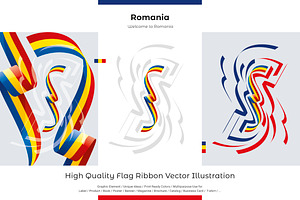 Romania flag ribbon vector