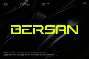 BERSAN – Futuristic Modern font