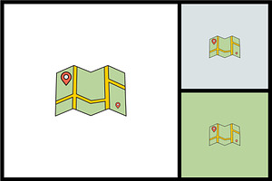 Folded Map with Location Pin Icon, a Solid Icon by quadrazo
