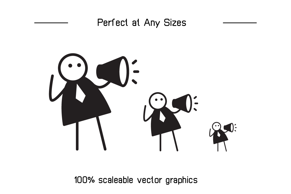 Funny Office Employee Stick Figures, a Work Illustration by Designfour (Photo 7 of 8)