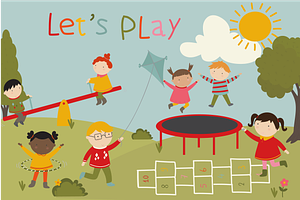 Lets play, an Education Illustration by Poppymoondesign