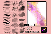 Procreate alcoholic ink brushes, a Brush Add-On by Elenbushe (Thumbnail 1 of 7)