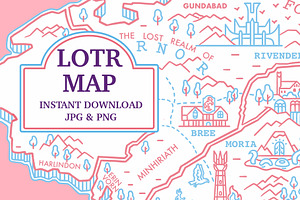 Middle Earth Map, an Object Illustration by Great Glebsby