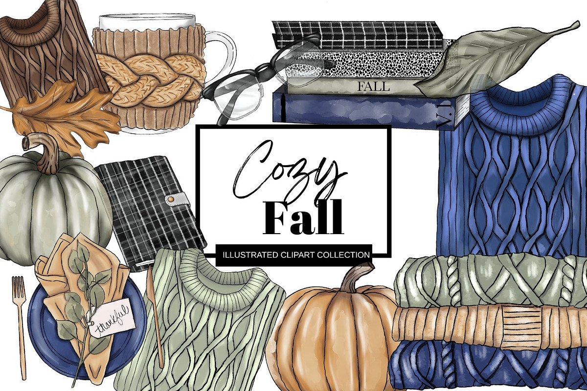 Cozy Fall Illustrated Collection, a Seasonal Illustration by VS Studio (Photo 1 of 3)