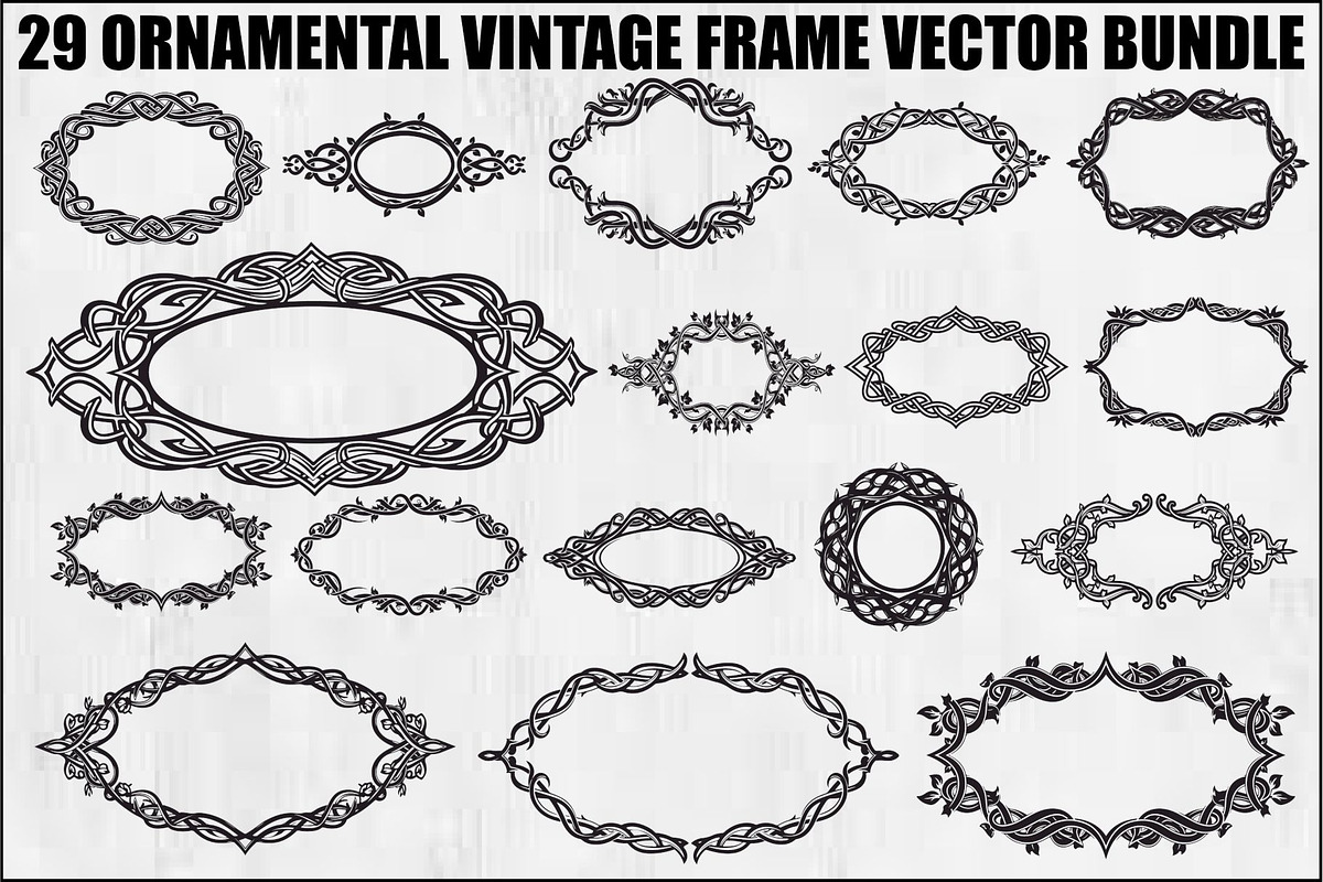 Ornamental Vintage Frame Bundle, an Illustration by Creativeshirt (Photo 1 of 30)