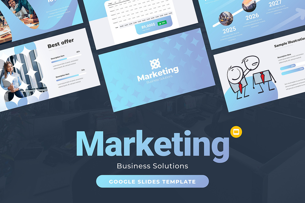 Marketing Business Google Slides, a Presentation Template by Presentation Templates (Photo 1 of 5)