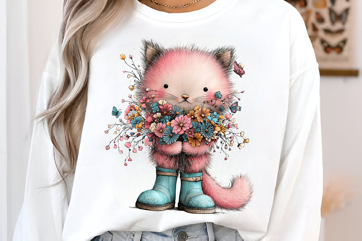 Whimsical Summer Cats Clipart, an Illustration by GatewayDesign (Photo 5 of 6)