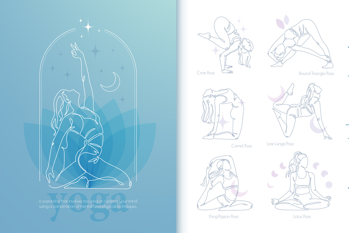 One Line Yoga Illustrations, a Person Illustration by Alina Kruss (Photo 6 of 9)