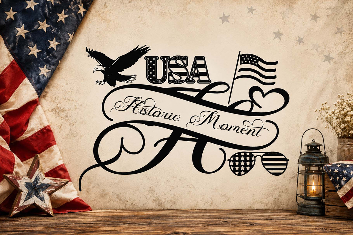 Spirit Patriotic Monogram, a Handwritten Font by Yoga Letter (Photo 3 of 6)