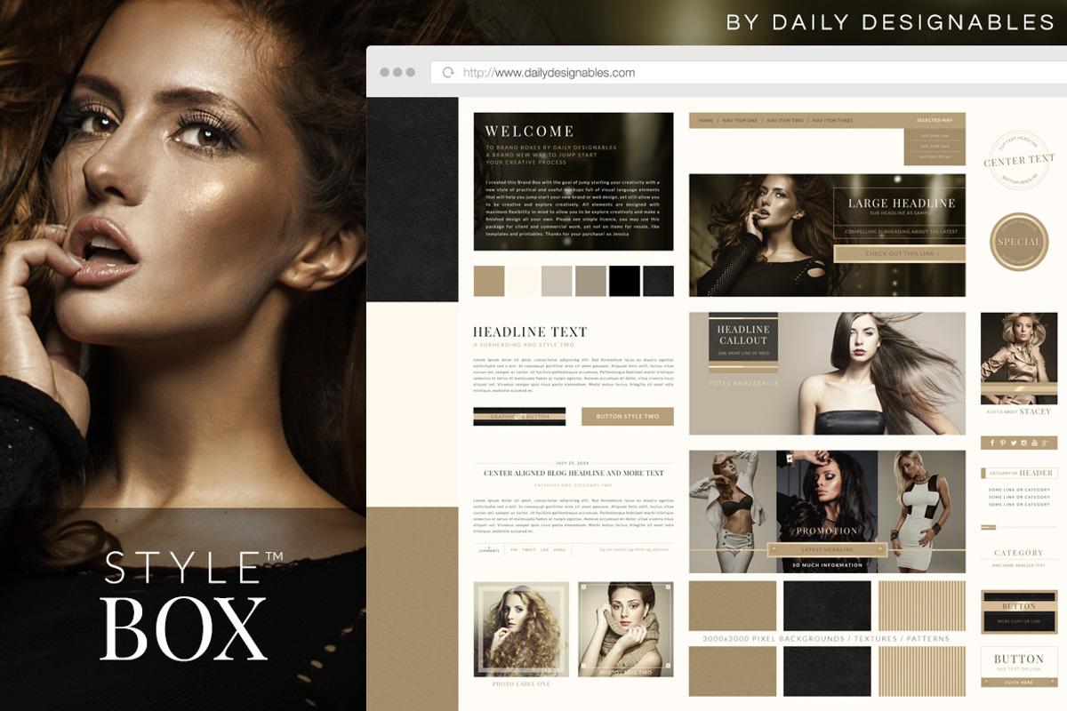 StyleBox Blog Graphics/Website Kit 4, a Templates & Theme by Creators Couture (Photo 1 of 4)