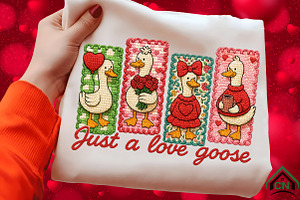 Faux Yarn Valentine Goose Coquette, an Illustration by Craft Nest
