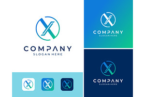 Letter X Circle Tech Logo, a Branding & Logo Template by ika trisiana