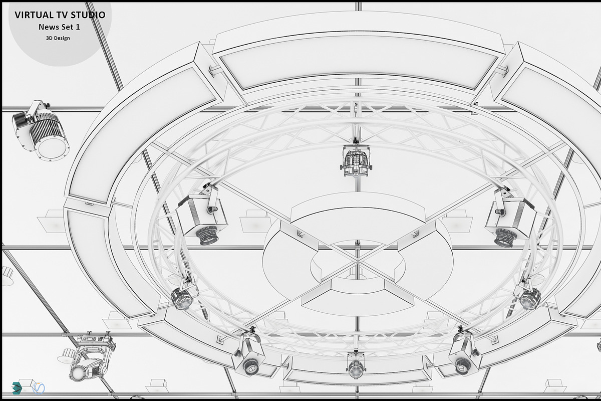 Virtual TV Studio News Set 1, an Architecture 3D Model by akerStudio (Photo 49 of 57)