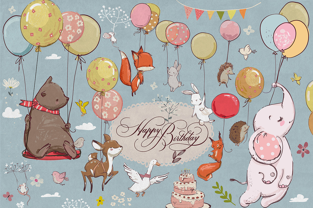 animals flying with balloons, an Animal Illustration by Eve Farb (Photo 2 of 2)