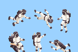 Spaceman Isometric. Future Human Exp