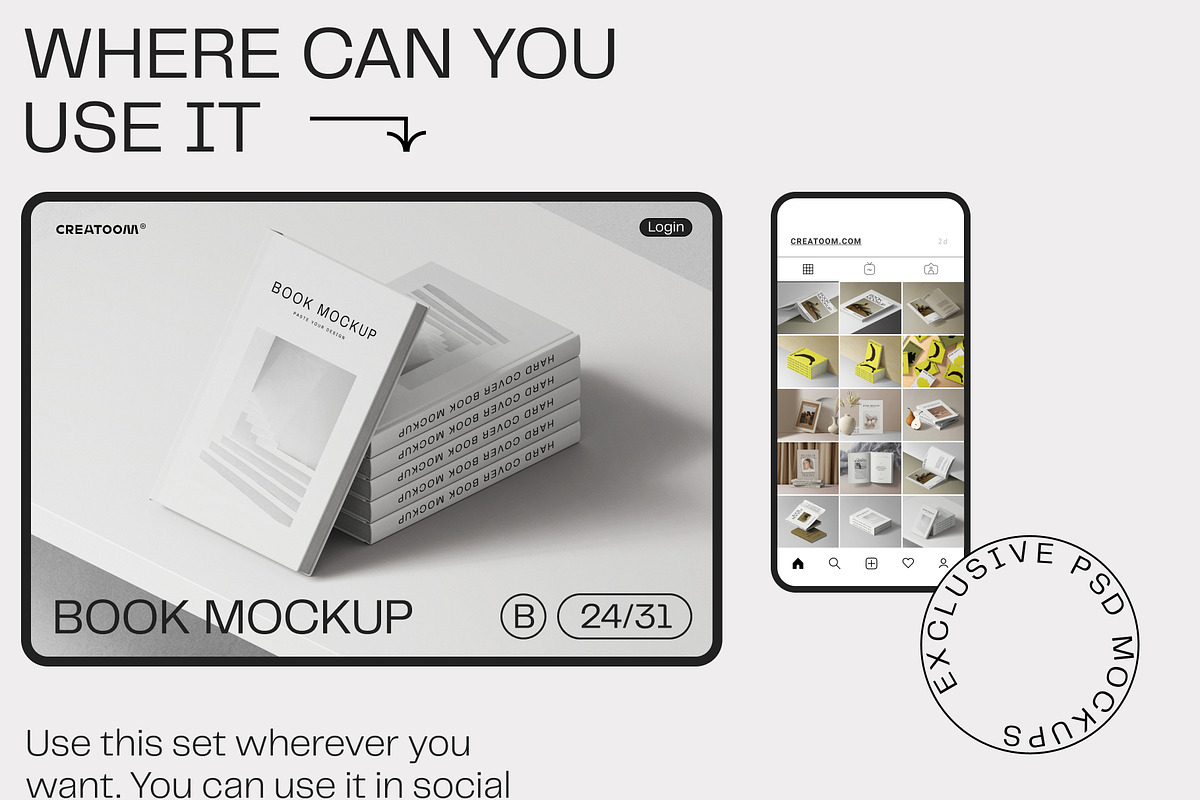 55 book mockups, a Books & Magazine Mockup by Creatoom (Photo 9 of 11)