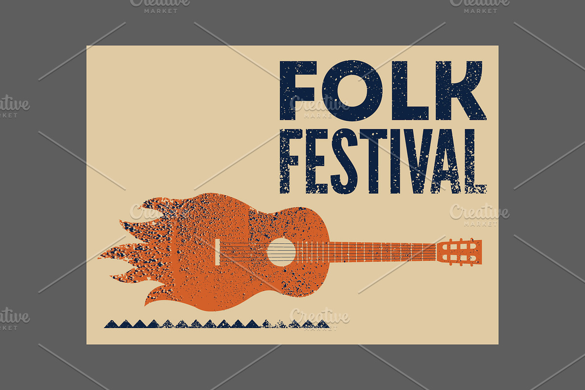 Folk Music Fest vector poster set, an Object Illustration by PoPaShop (Photo 8 of 8)