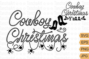 Cowboy Christmas SVG, PNG Cut File