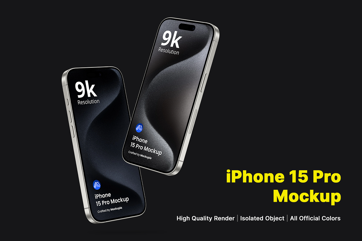 iPhone 15 Pro Mockups Vol 5, an iPhone Mockup by Mockupia (Photo 1 of 5)