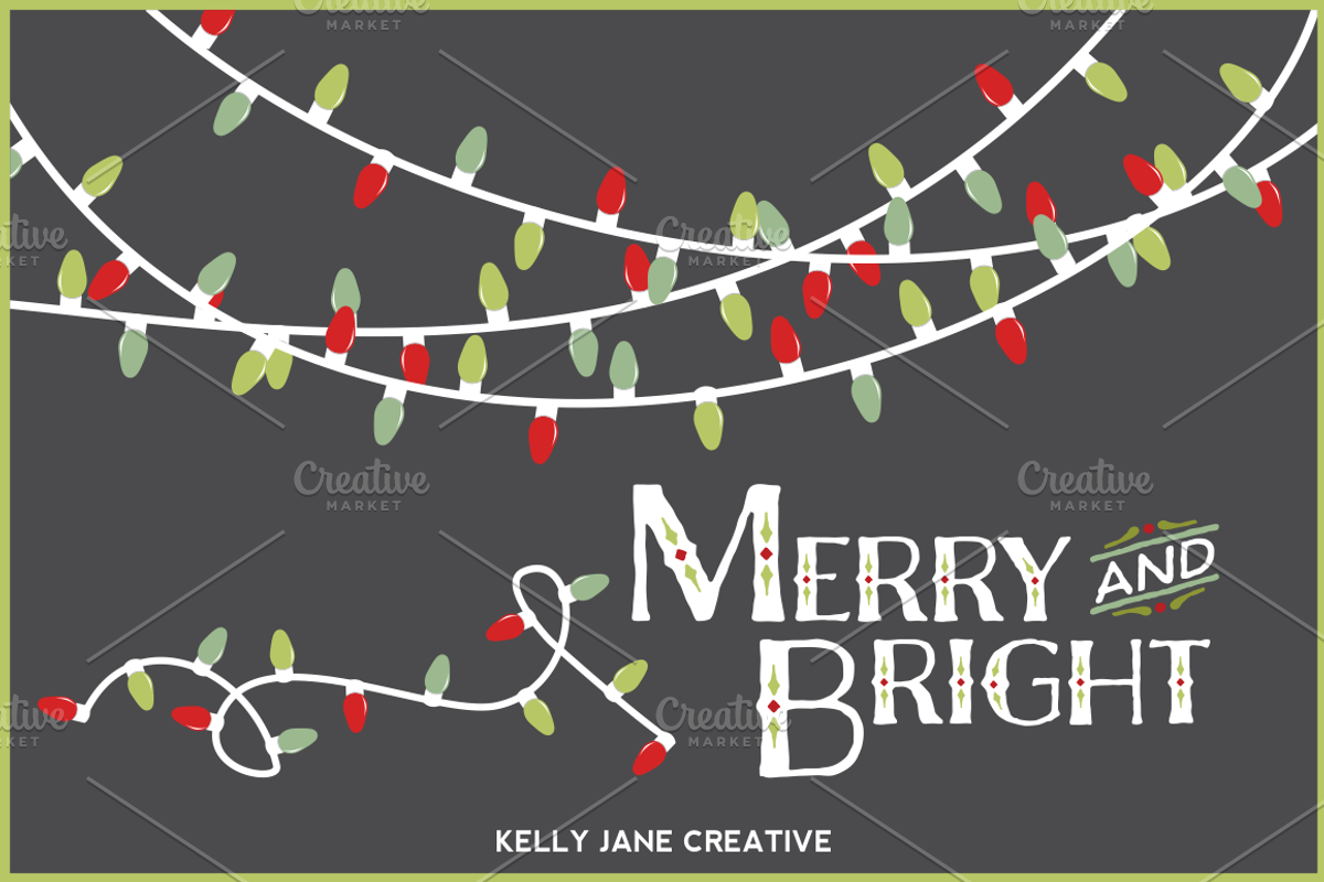 Christmas Lights Vector, a Decorative Illustration by Kelly Jane Creative (Photo 3 of 4)