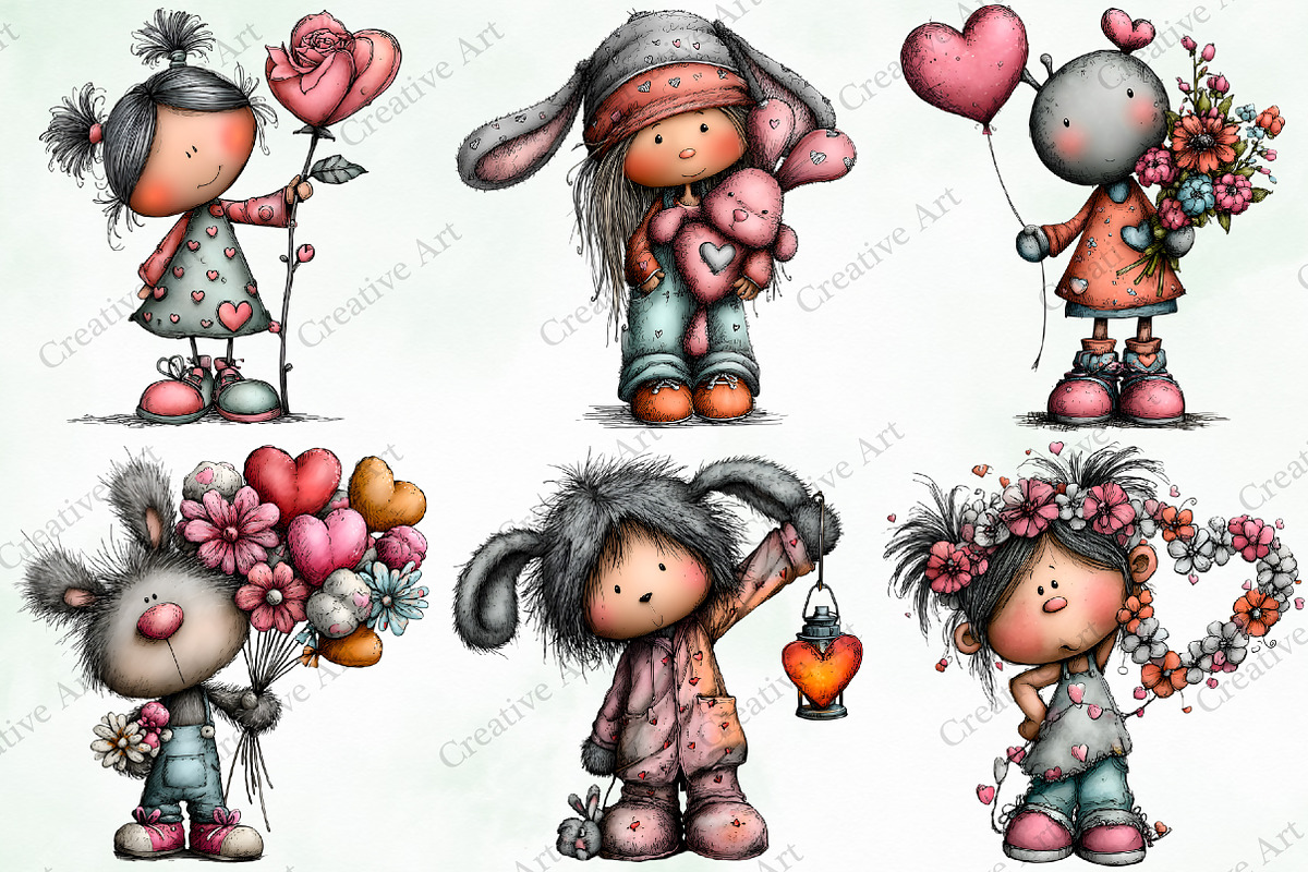 Whimsical Valentine Companions, an Illustration by Creative Art (Photo 5 of 11)