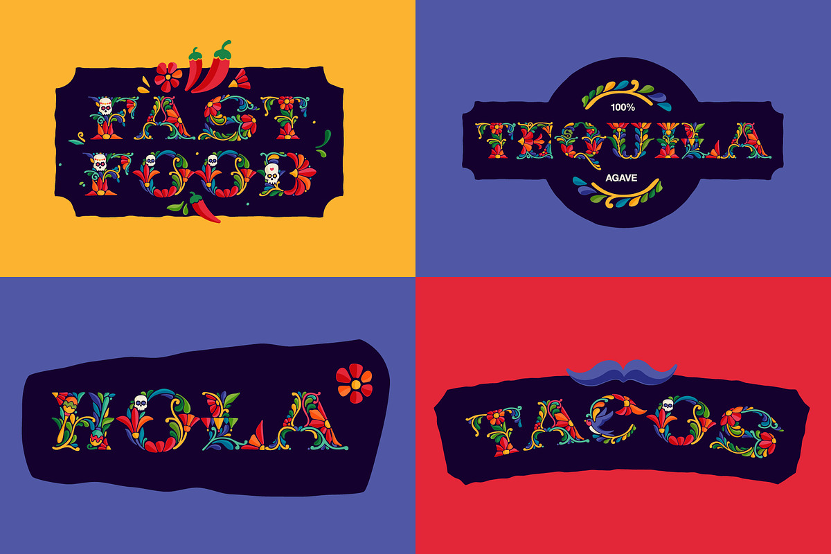 Mexican Pattern Colored font, a Symbol Font by kaer_shop (Photo 12 of 14)