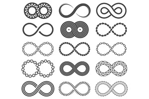 Infinity Symbols. Mobius Loop Shape