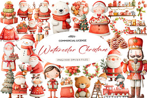 Watercolor Christmas Clipart, an Illustration by CreationArt