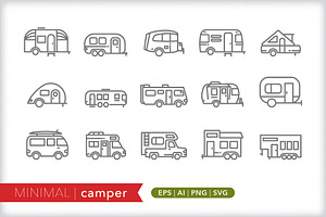 Minimal Camper Icons