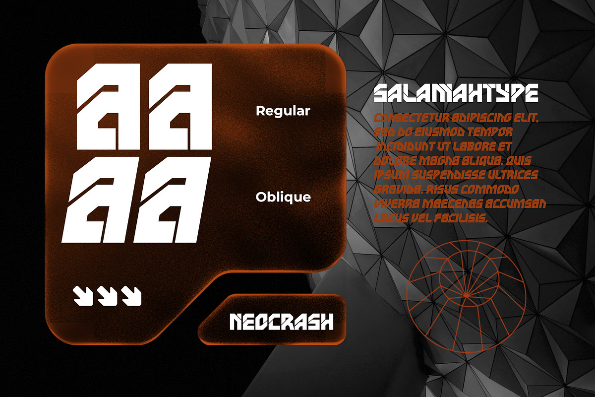Neocrash - Cyberpunk Futuristic Font, a Sans Serif Font by Salamahtype (Photo 8 of 8)
